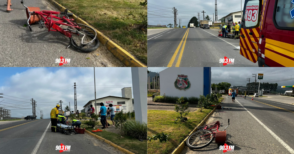 FOTOS: Ciclista fica em estado gravíssimo após atropelamento na rodovia SC 114 em Taió no Alto Vale do Itajaí