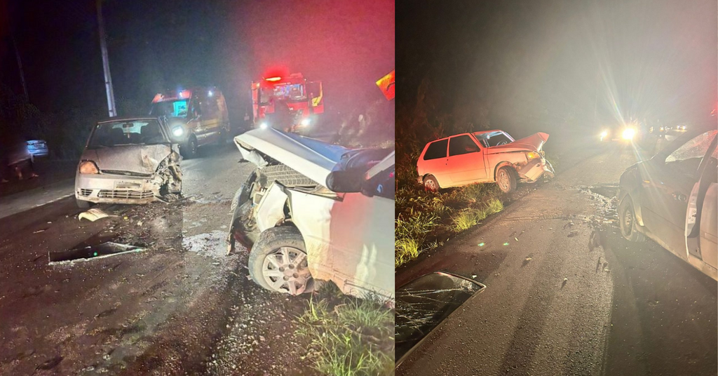 Colisão entre carros na SC-114 deixa três pessoas feridas em Salete, Alto Vale do Itajaí