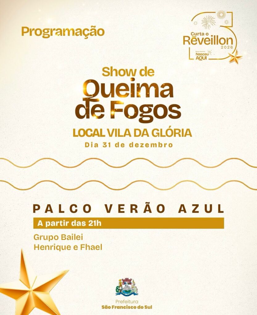 São Francisco do Sul se prepara para o ano novo com muita música e queima de fogos