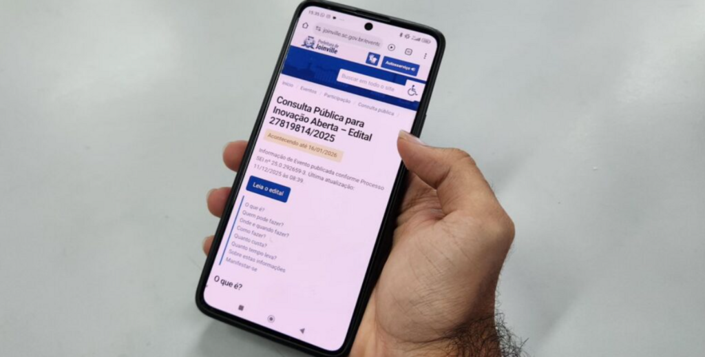 Prefeitura de Joinville abre consulta pública para soluções inovadoras no serviço público