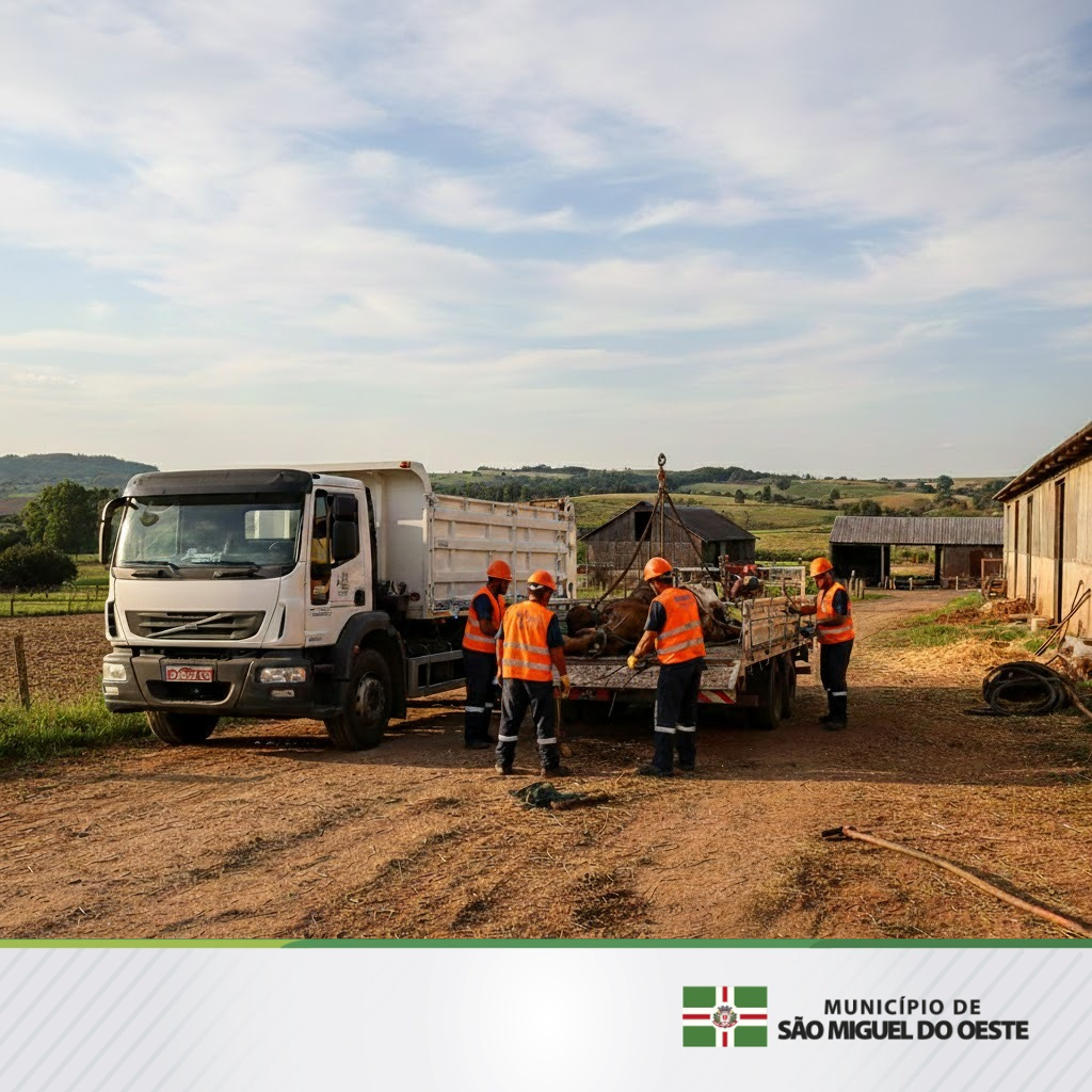 Prefeitura segue com a recolha de carcaças em propriedades rurais