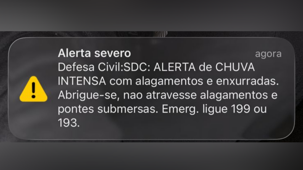 Imagem Reprodução Internet - Defesa Civil reforça sistema de alertas e emite aviso para chuva forte