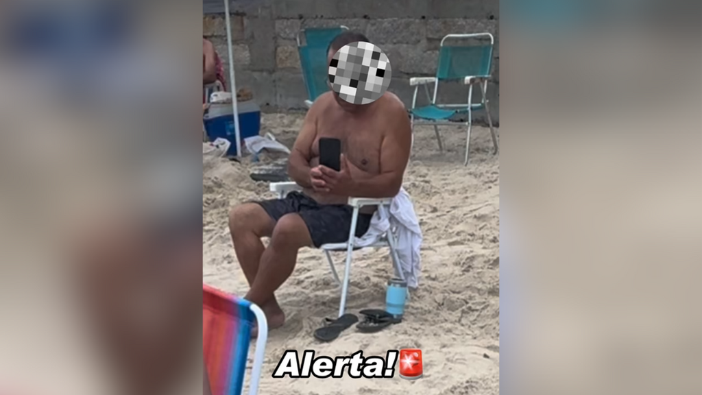 Imagem Reproduçao Redes Sociais - Denúncia em vídeo expõe homem fotografando meninas na Praia Central de Garopaba