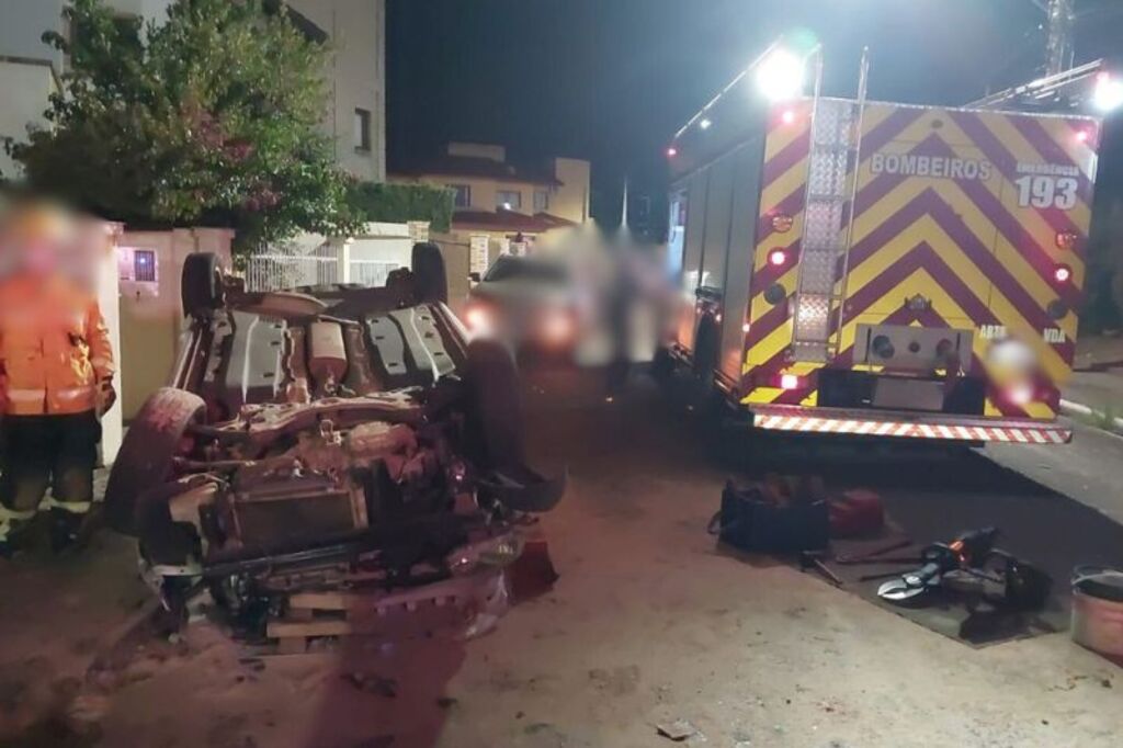 Foto: Corpo de Bombeiros - Acidente em Videira matou uma mulher de 35 anos.