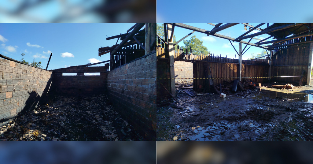 Incêndio em estufa de fumo causa prejuízo de 150 mil reais em Vidal Ramos no Alto Vale do Itajaí