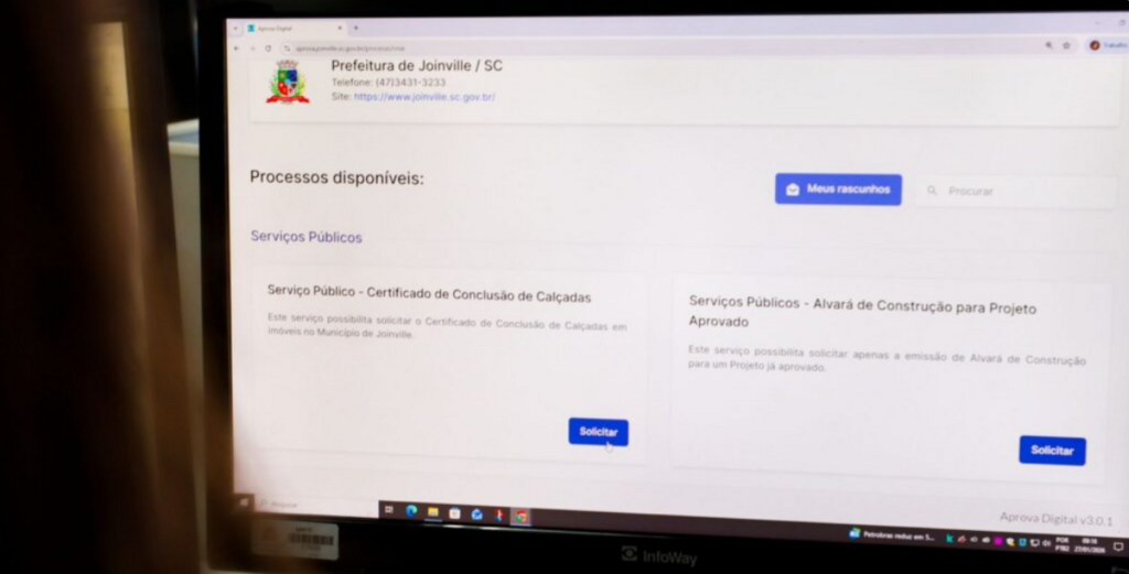Certificado de conclusão de calçadas passa a ser emitido online pela Prefeitura de Joinville