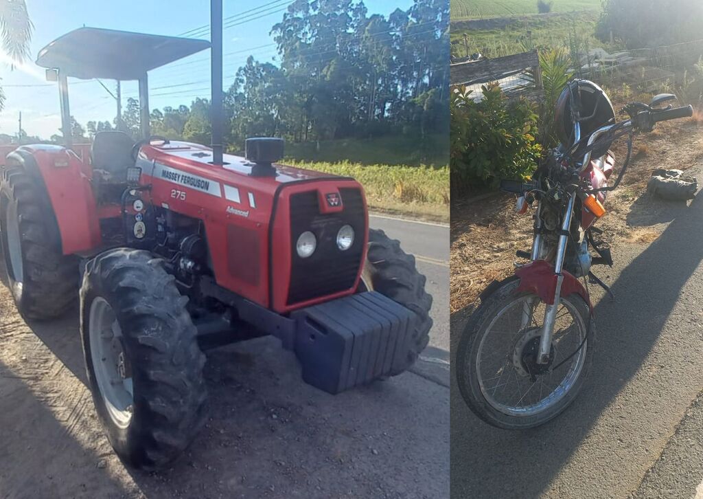 Homem morre após colisão entre motocicleta e trator na SC-281