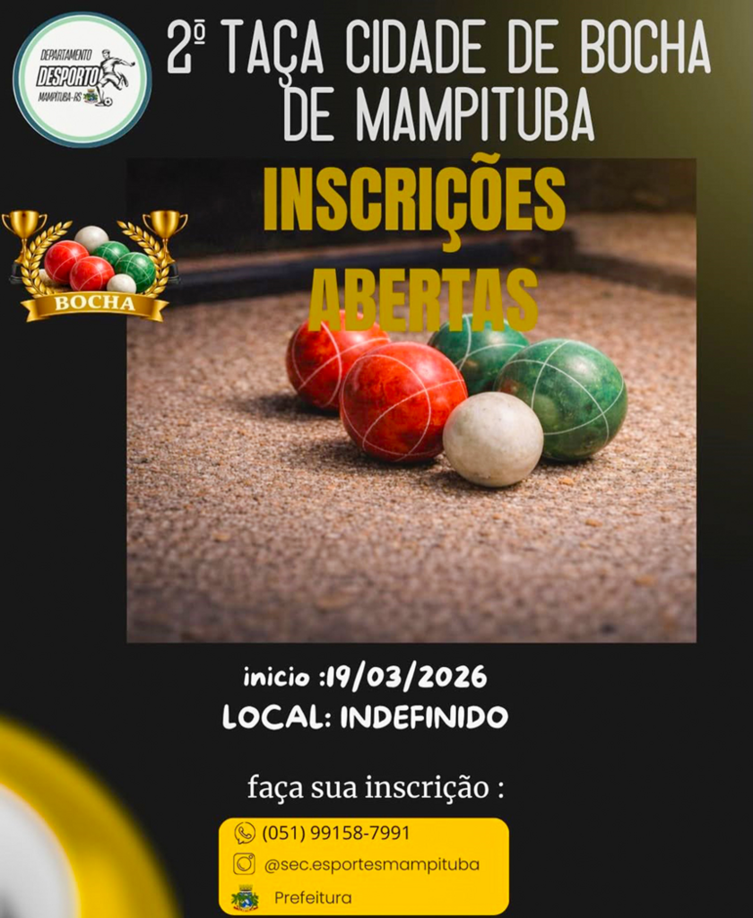 ABERTA AS INSCRIÇÕES PARA DISPUTAS DA 2ª TAÇA CIDADE