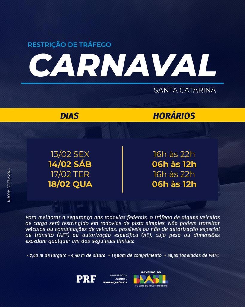 PRF mobiliza mais de 300 agentes de todo o país para reforçar segurança no Carnaval catarinense
