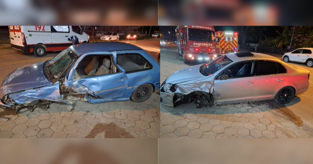 Colisão entre veículos deixa três feridos no centro de José Boiteux