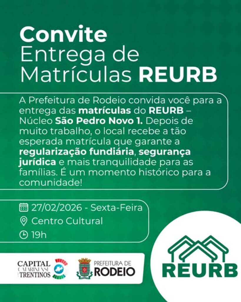 ENTREGA DAS MATRÍCULAS DO REURB