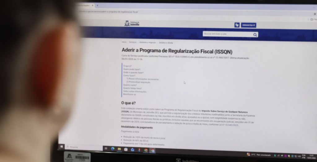 Joinville prorroga prazo para regularização de dívidas do ISSQN até maio de 2026