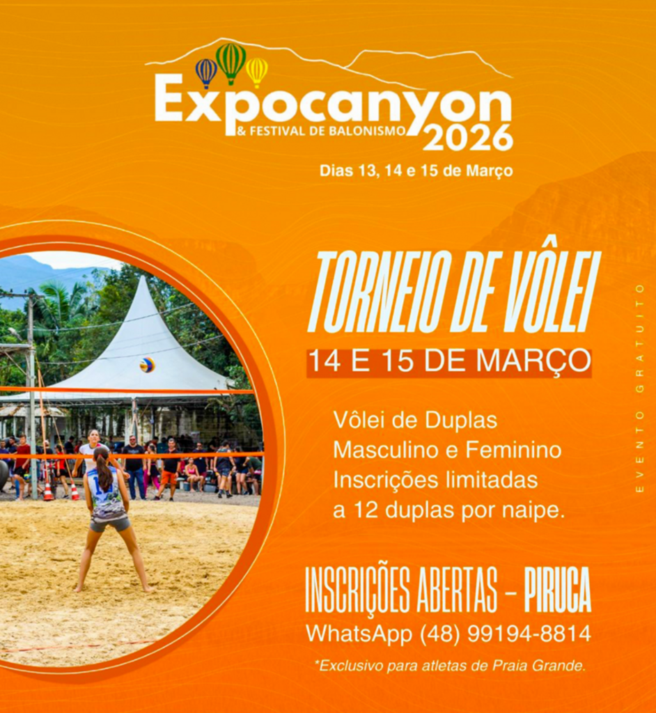 ABERTAS EM PRAIA GRANDE AS INSCRIÇÕES PARA O TORNEIO DE VÔLEI DE DUPLAS