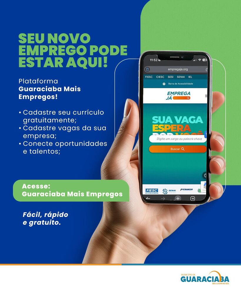 Plataforma “Guaraciaba Mais Empregos” conecta empresas e trabalhadores