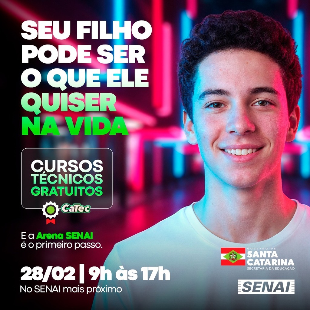 Estudantes do Ensino Médio da rede estadual podem garantir formação técnica gratuita no Senai