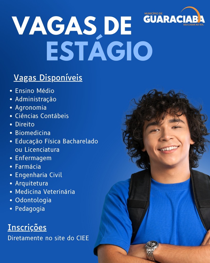 Município abre Processo Seletivo para contratação de estagiários