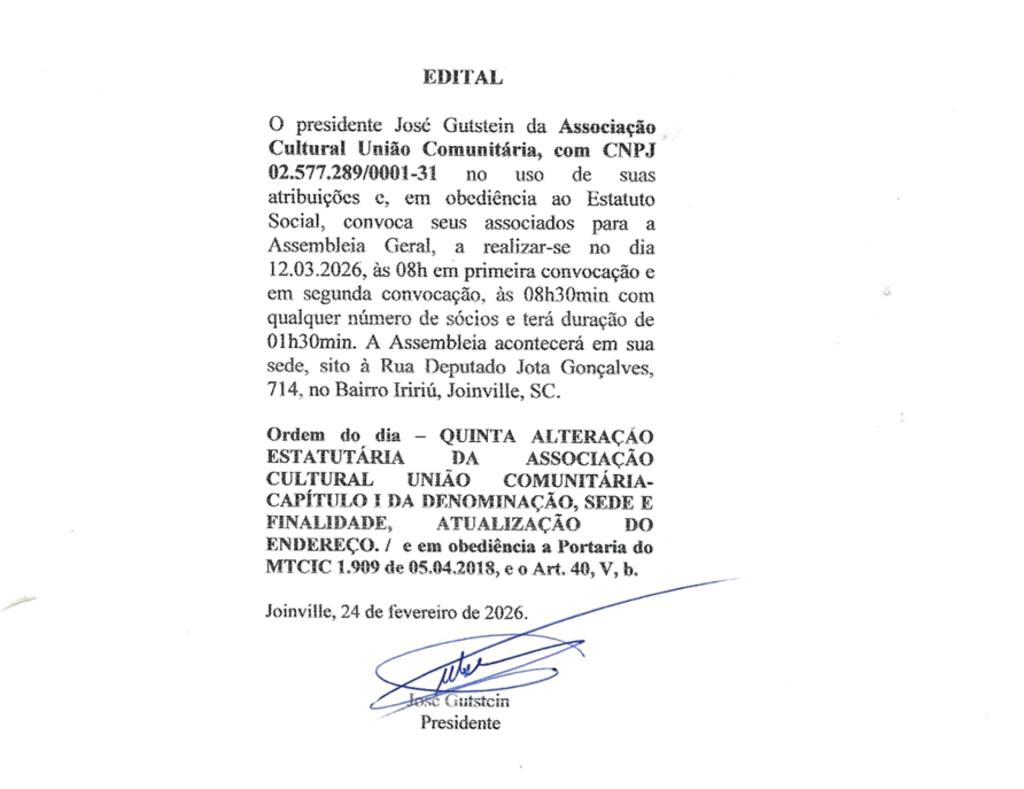 Edital de convocação Rádio Leste FM