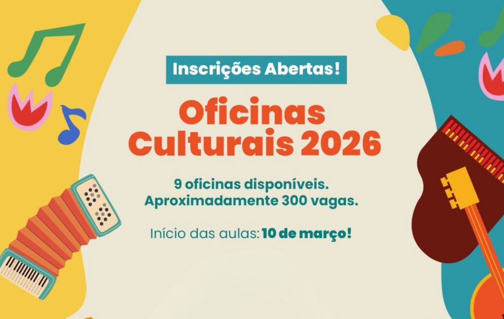 Inscrições abertas para as Oficinas Culturais 2026 de São Miguel do Oeste