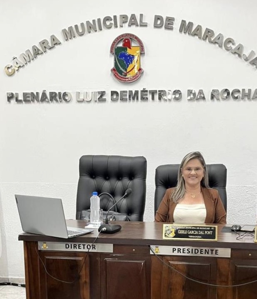 Maracajá se destaca no Sul catarinense com mulher na presidência do Legislativo: Gisele da Silva Garcia Dal Pont é presidente da Câmara Municipal