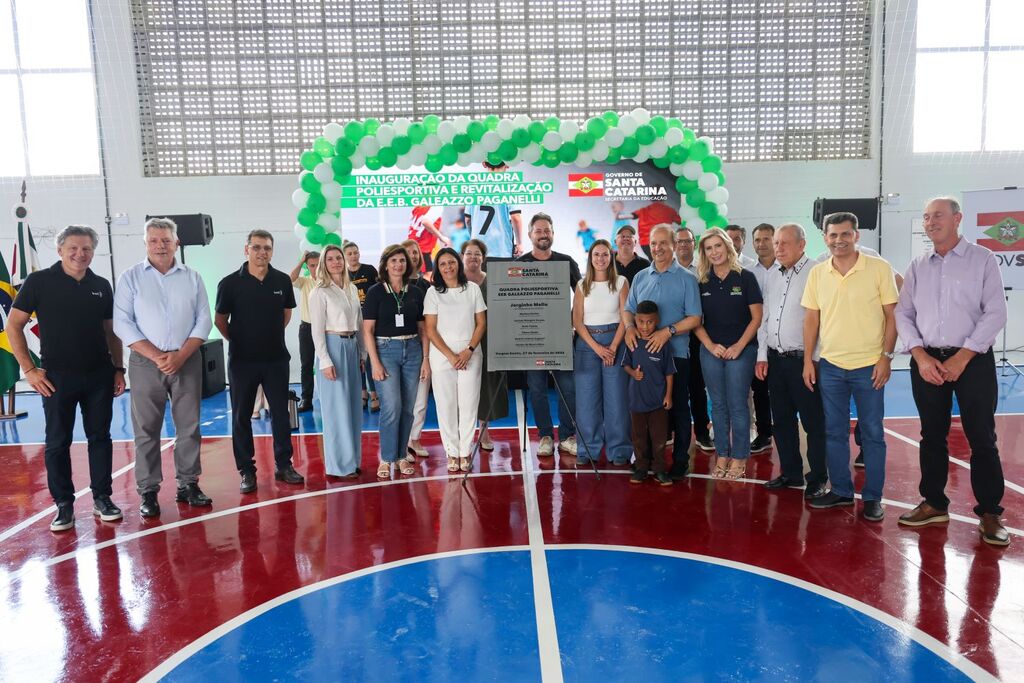Governo de Santa Catarina inaugura ginásio e reformas de redes elétricas de escolas estaduais de Joaçaba e região