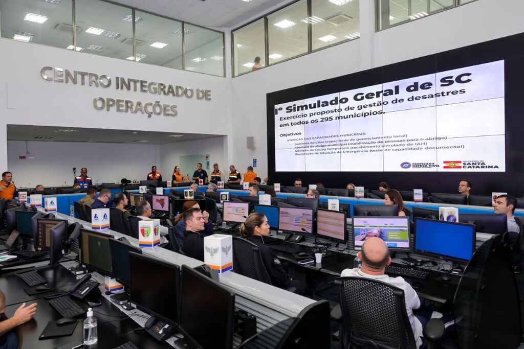 SC bate recorde de adesão e lidera maior simulado de gestão de desastres do país neste domingo