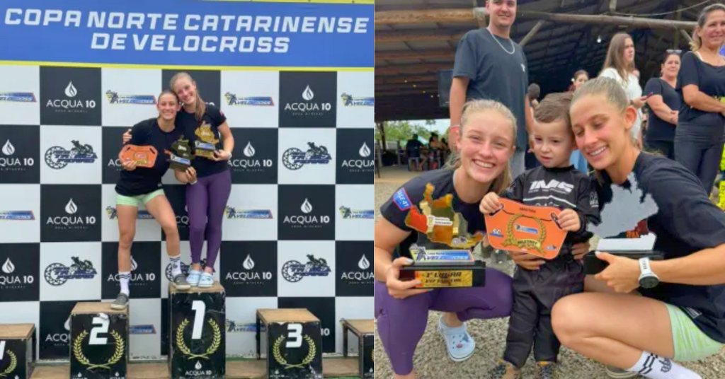 Irmãs riocampenses brilham e fazem dobradinha histórica na Copa Norte Catarinense de Velocross