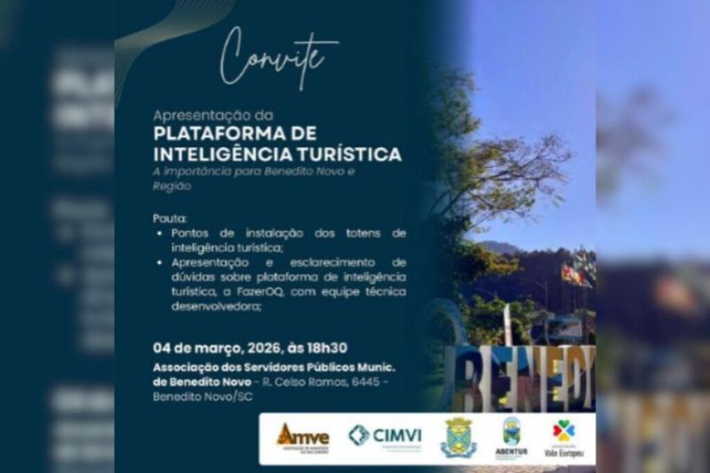 Benedito Novo discute futuro do turismo com totens de inteligência nesta quarta