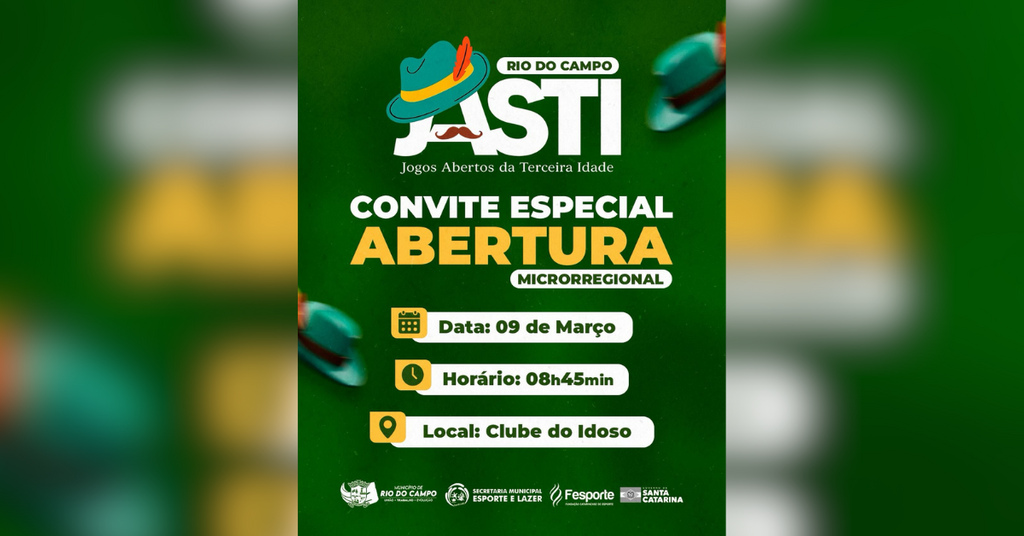 Rio do Campo sedia etapa microrregional dos Jogos Abertos da Terceira Idade (JASTI) no dia 9