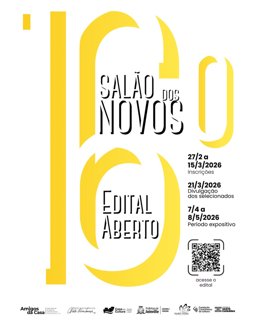 Artistas emergentes podem ganhar R$ 3 mil no Salão dos Novos de Joinville