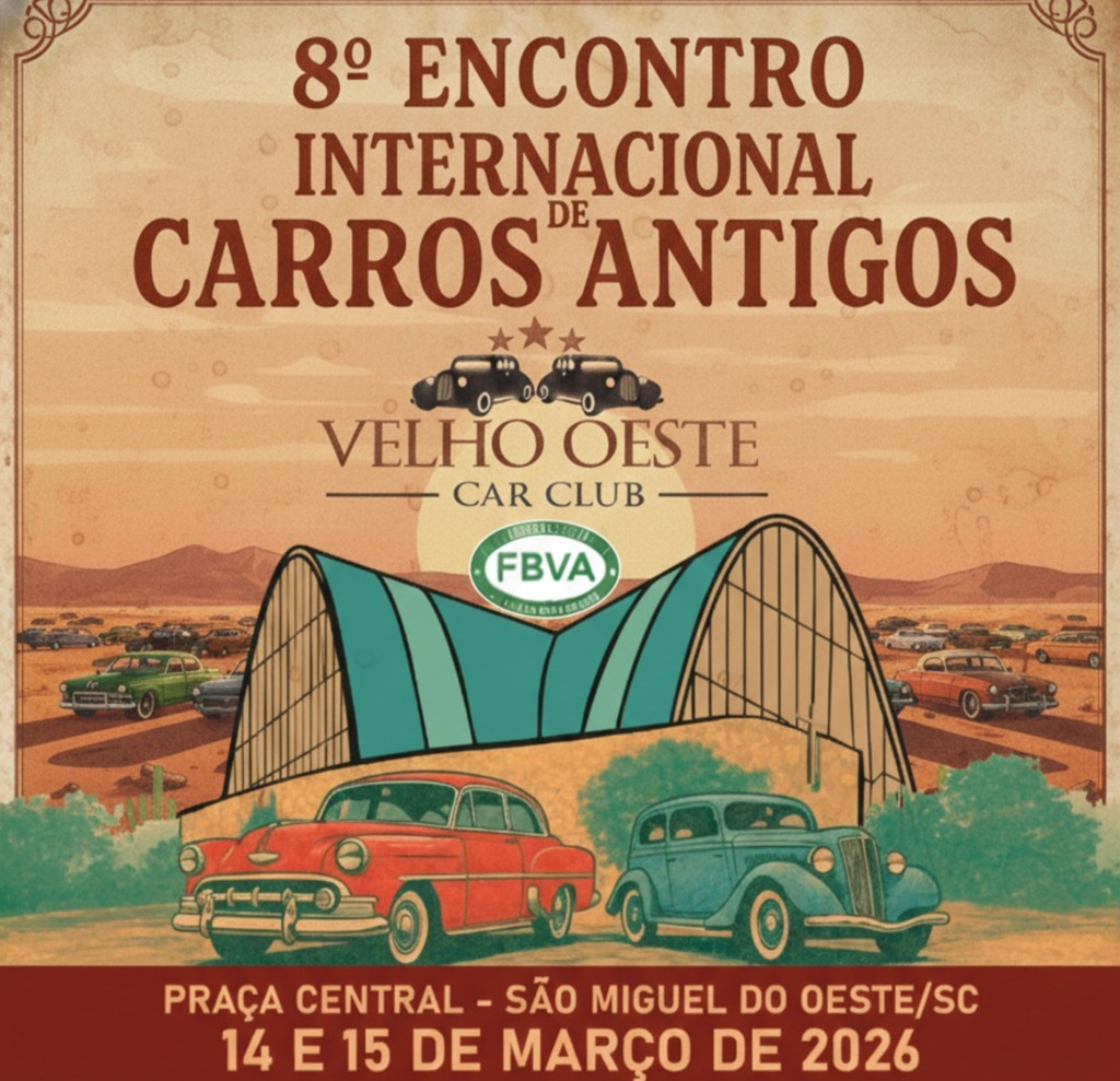 Encontro Internacional de Carros Antigos será nos dias 14 e 15 de março