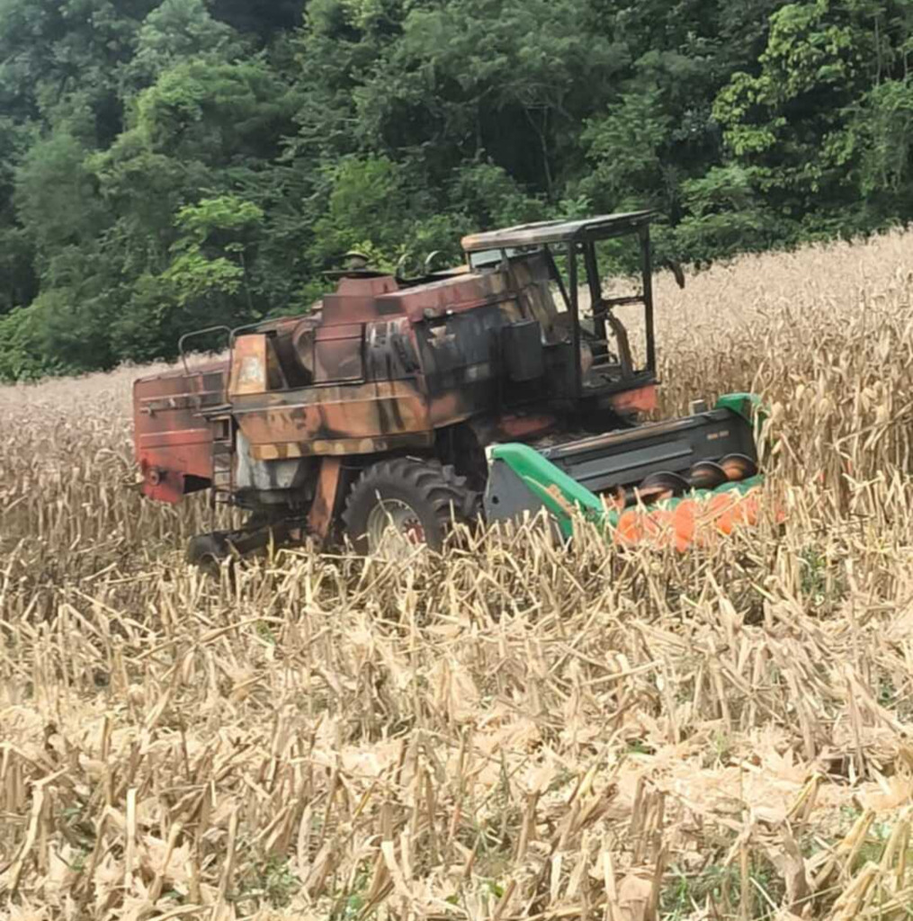 Ocorrência de incêndio em colheitadeira é registrada na Canela Gaúcha