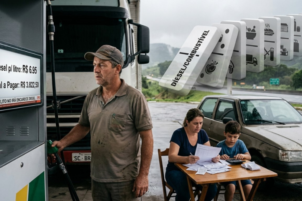 Conflito no Irã impacta famílias em Santa Catarina e dispara preço do diesel