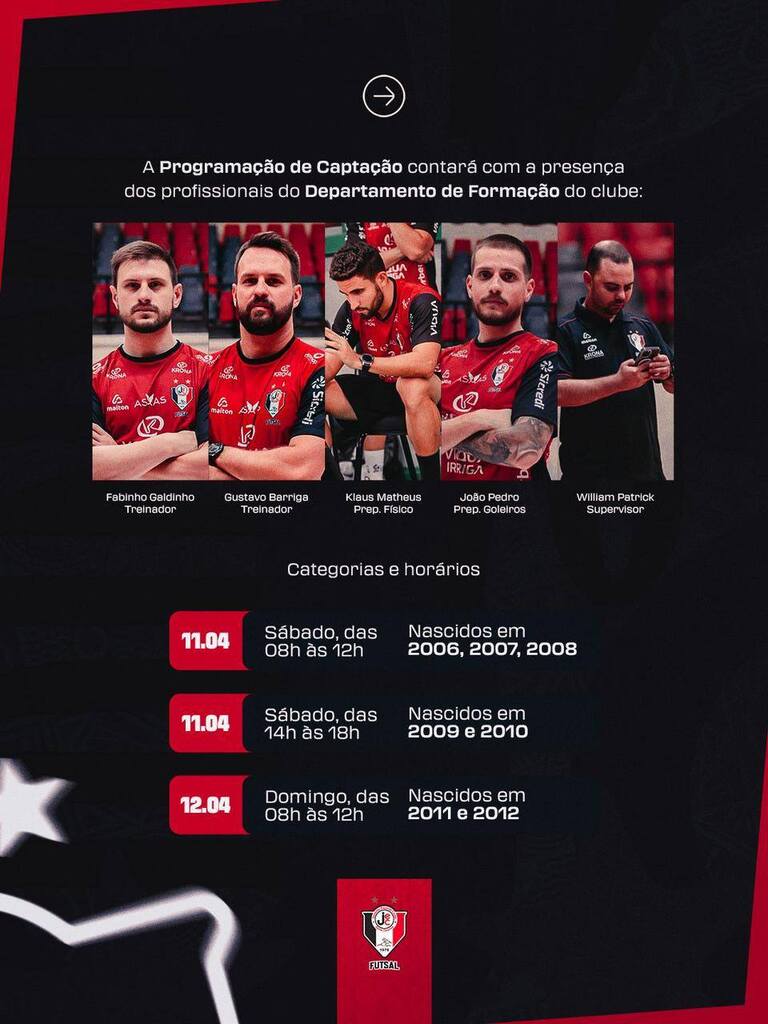 PROGRAMA DE CAPTAÇÃO JEC KRONA FUTSAL acontece em Três Barras