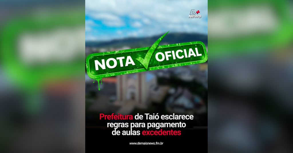 Prefeitura de Taió esclarece regras para o pagamento de aulas excedentes aos professores da rede municipal