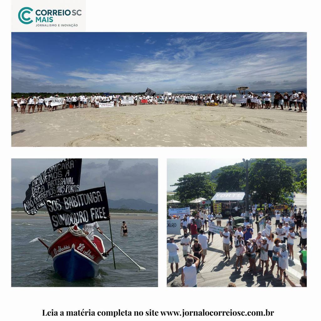 Manifestação reúne moradores contra projeto do Porto Brasil Sul em São Francisco do Sul no último domingo, 22