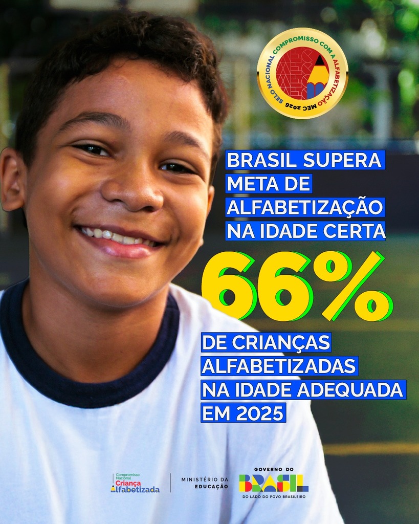 BRASIL SUPERA META DE ALFABETIZAÇÃO