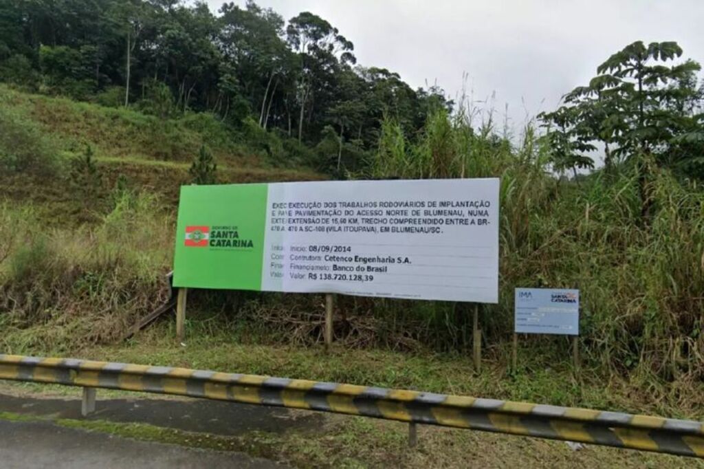 Obras do prolongamento da Via Expressa em Blumenau continuam paradas após autorização de retomada