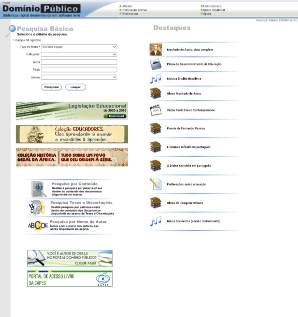 Site Domínio Público: um tesouro cultural gratuito que precisa do seu acesso para continuar existindo