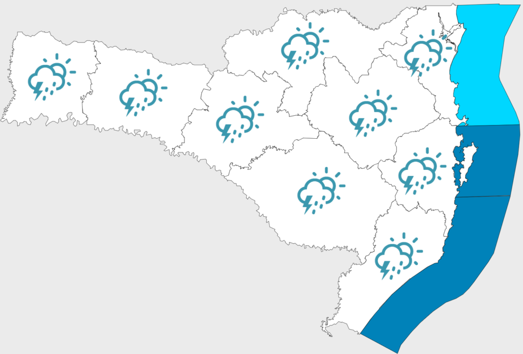 Confira a previsão do tempo para os próximos dias em SC
