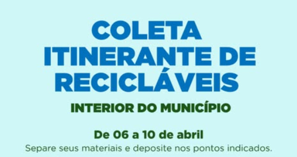 Coleta itinerante de recicláveis inicia nesta segunda-feira no interior