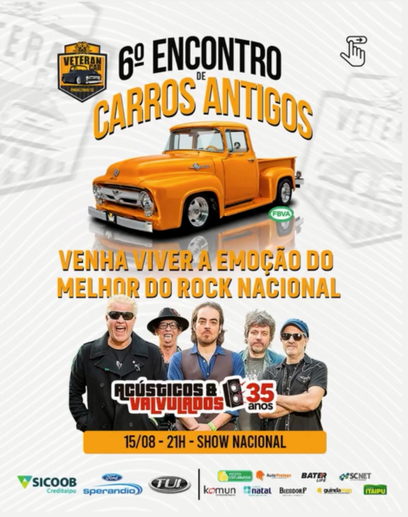 6º Encontro de Carros Antigos terá show nacional com Acústicos & Valvulados
