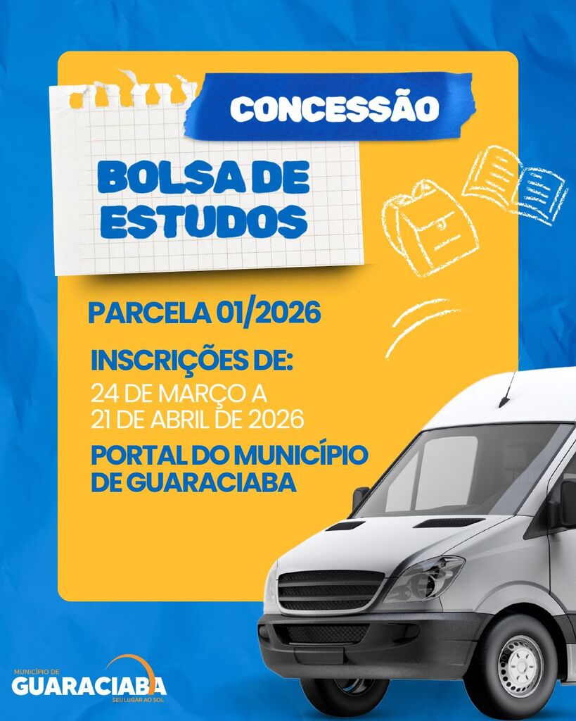 Inscrições para Bolsa de Estudos 2026 seguem abertas em Guaraciaba
