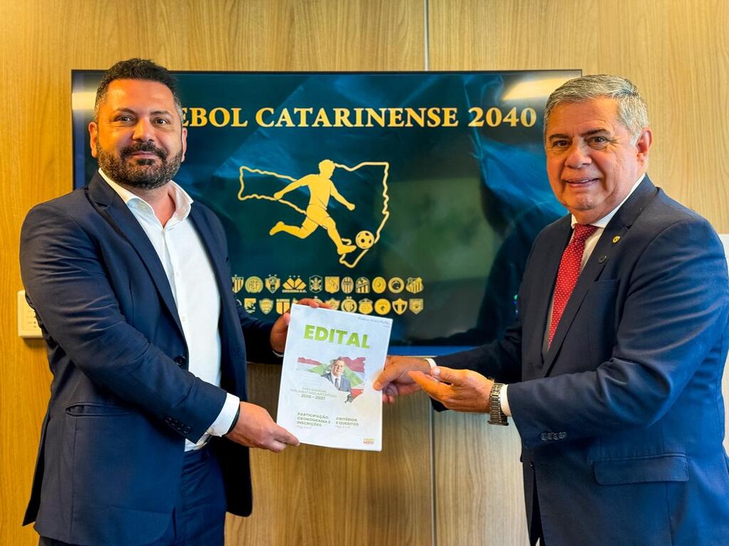 Mário Motta apresenta plano ‘Futebol Catarinense 2040’ à CBF, para desenvolver o setor no estado