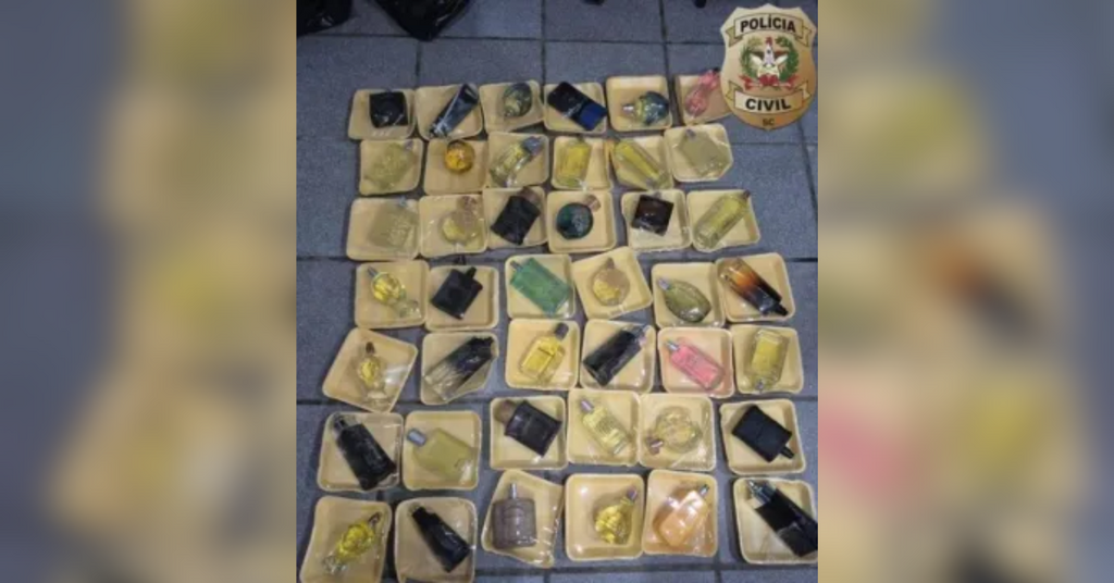 Perfumes falsificados são apreendidos pela Polícia Civil na Festa da Cebola em Ituporanga