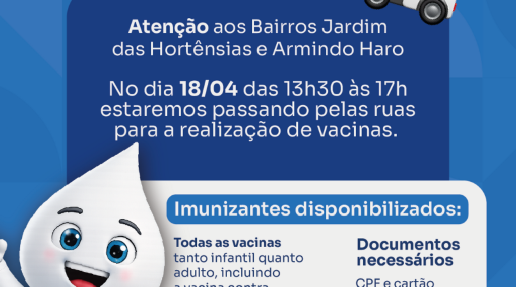 Mutirão de Vacinação Itinerante leva imunização aos bairros de Joaçaba no sábado (18)