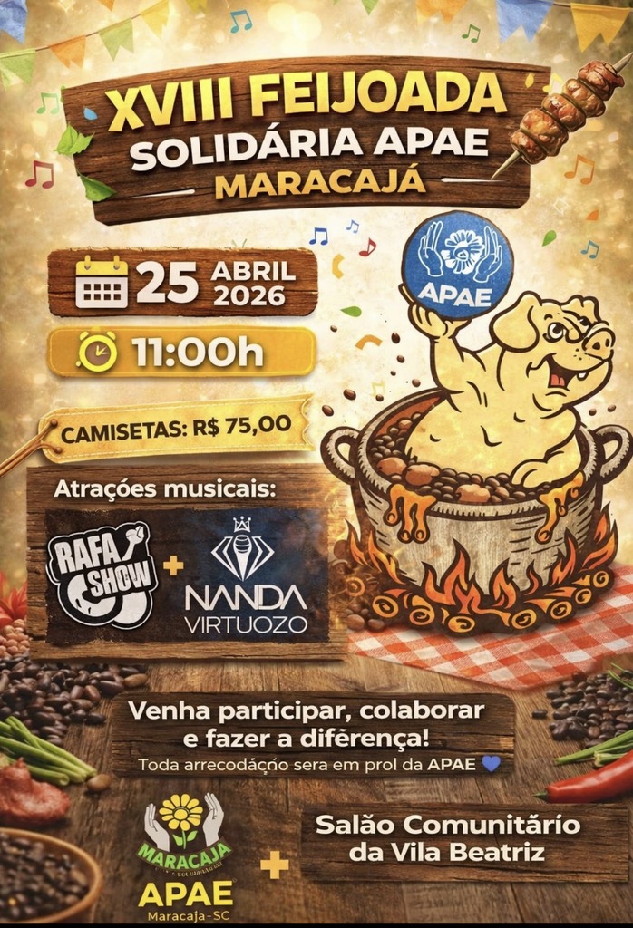 XVIII Feijoada da Apae será em 25 de abril