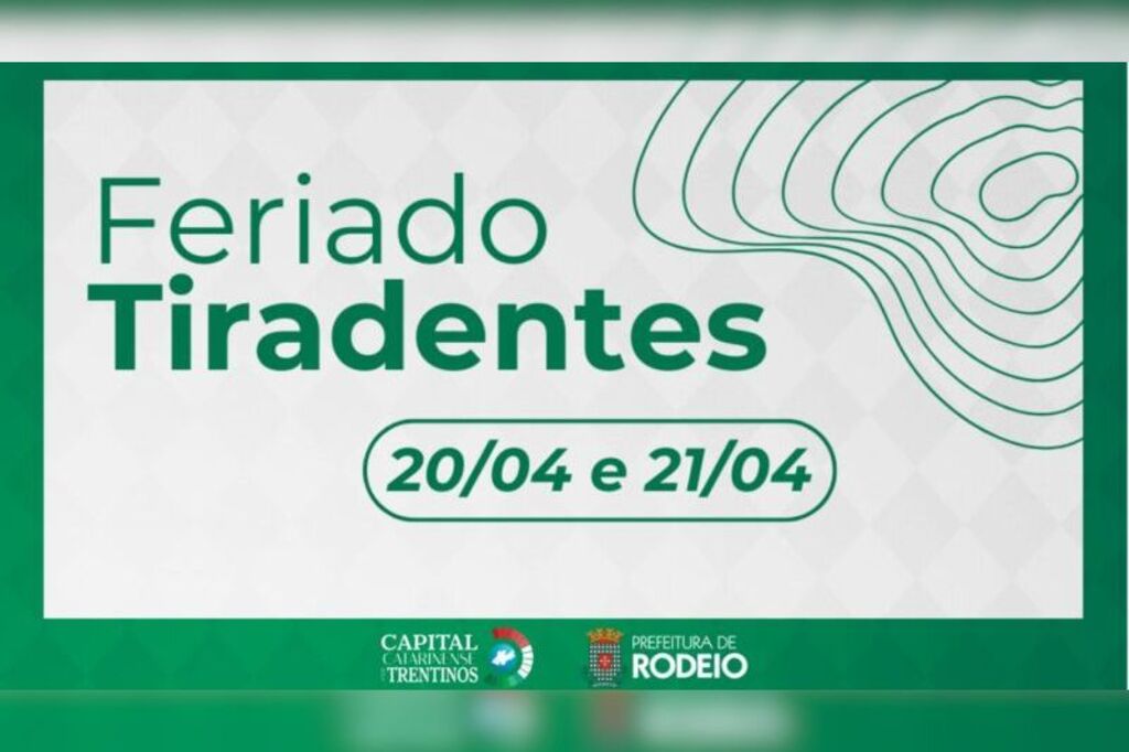 Feriado de Tiradentes altera serviços funcionamento dos públicos em Rodeio