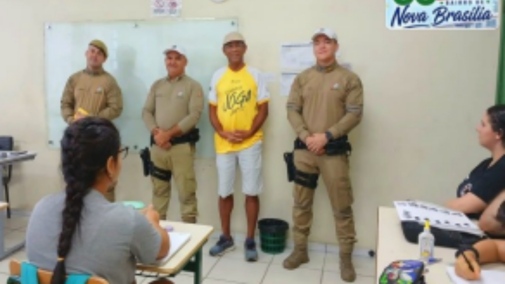 Ação de educação no trânsito mobiliza mais de 500 alunos em Nova Brasília após aumento de riscos nas vias