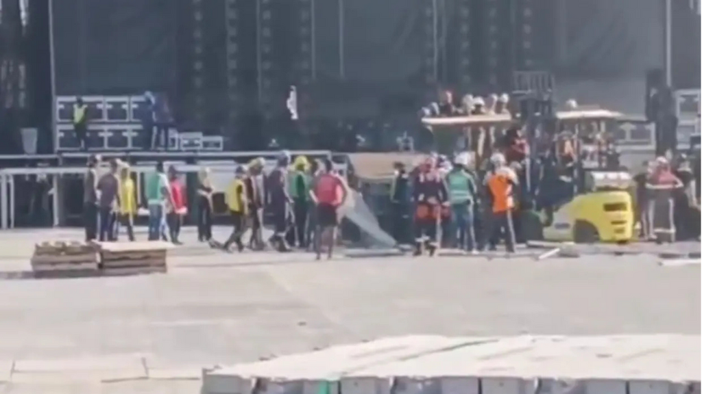Montagem de palco para show de Shakira é interrompida após morte de trabalhador no Rio