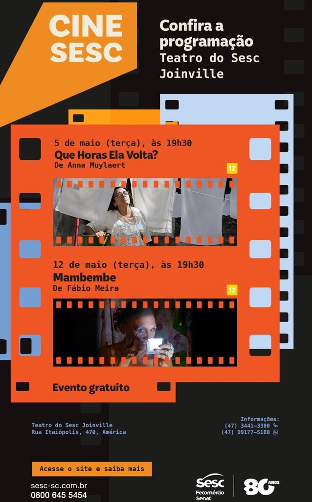 Sessões gratuitas do CineSesc em Joinville abordam trabalho e cotidiano em exibições às terças